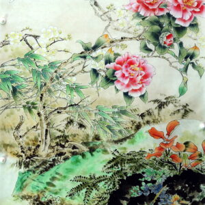 Magpie perching on a branch（喜鹊登梢）